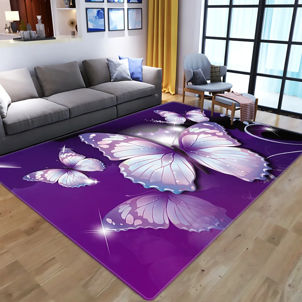Commercial Printing Format - Marzycielskie fioletowe dywany wzór motyl do